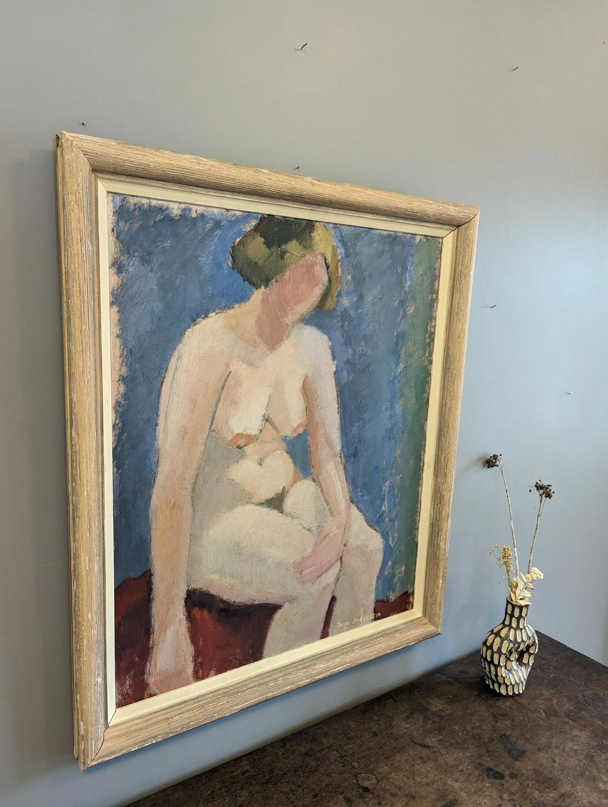 Angela Oil Painting, Mid 20th Century photo for sale