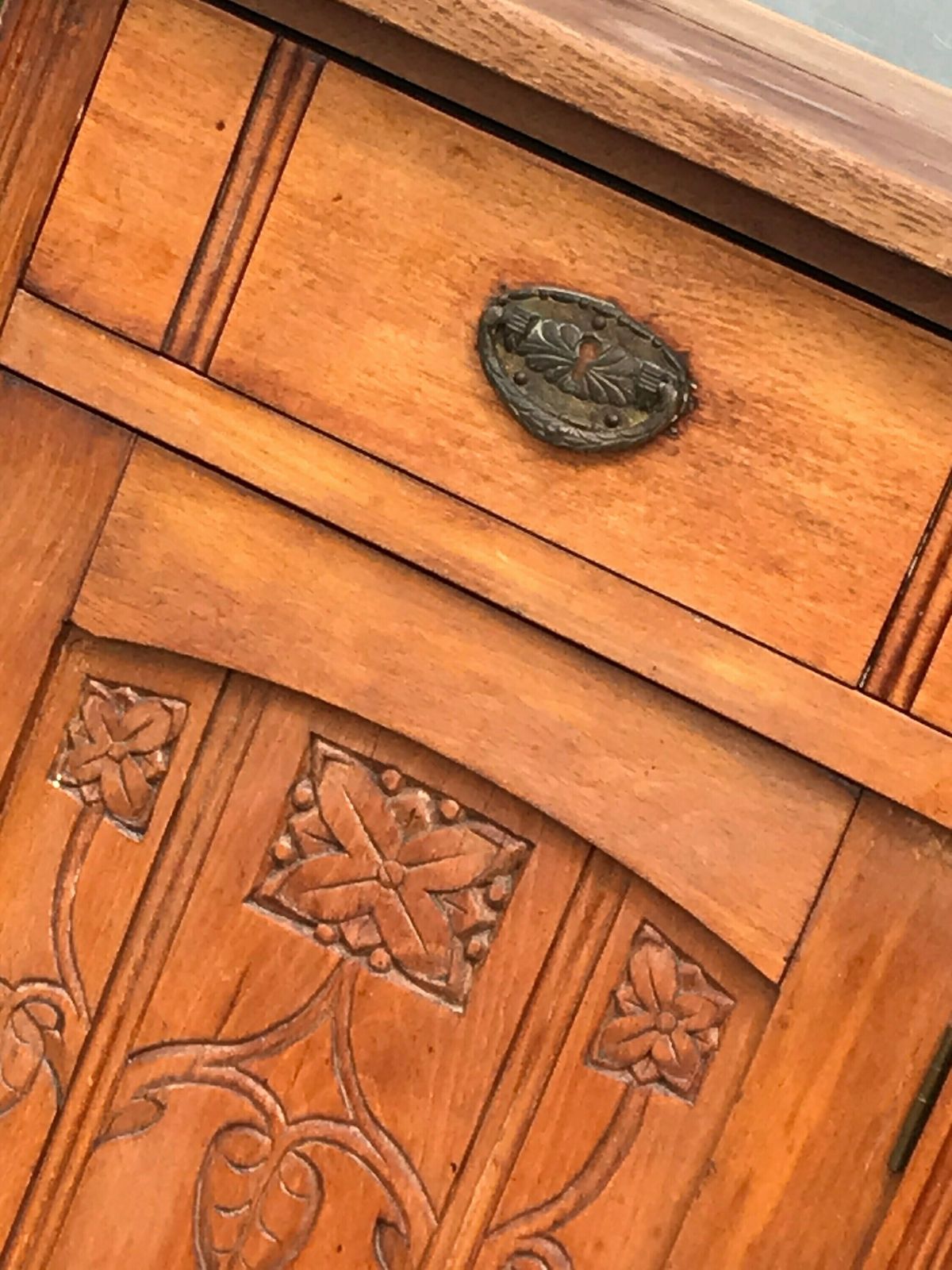 Antique Rustic Pinewood Nightstand photo for sale