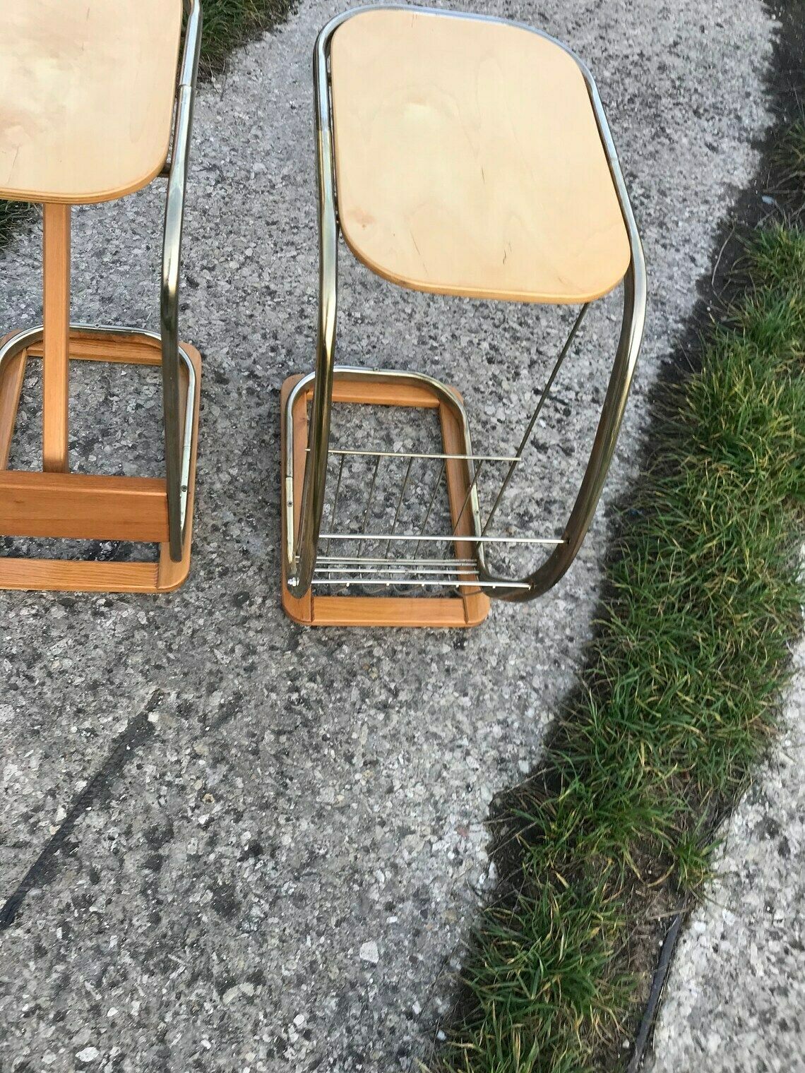 Mid Century Italian Side Tables With Magazine Rack, 1950s Set Of 2 photo 920.0