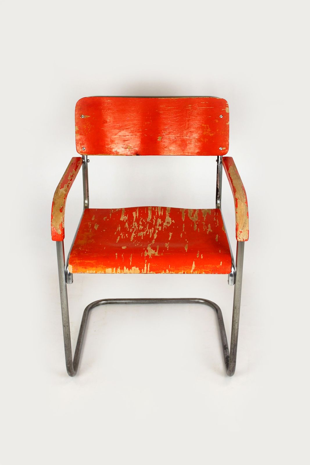 Bauhaus B 34 Cantilever Chair In Plywood & Chrome By Marcel Breuer For Thonet, 1930s photo buy