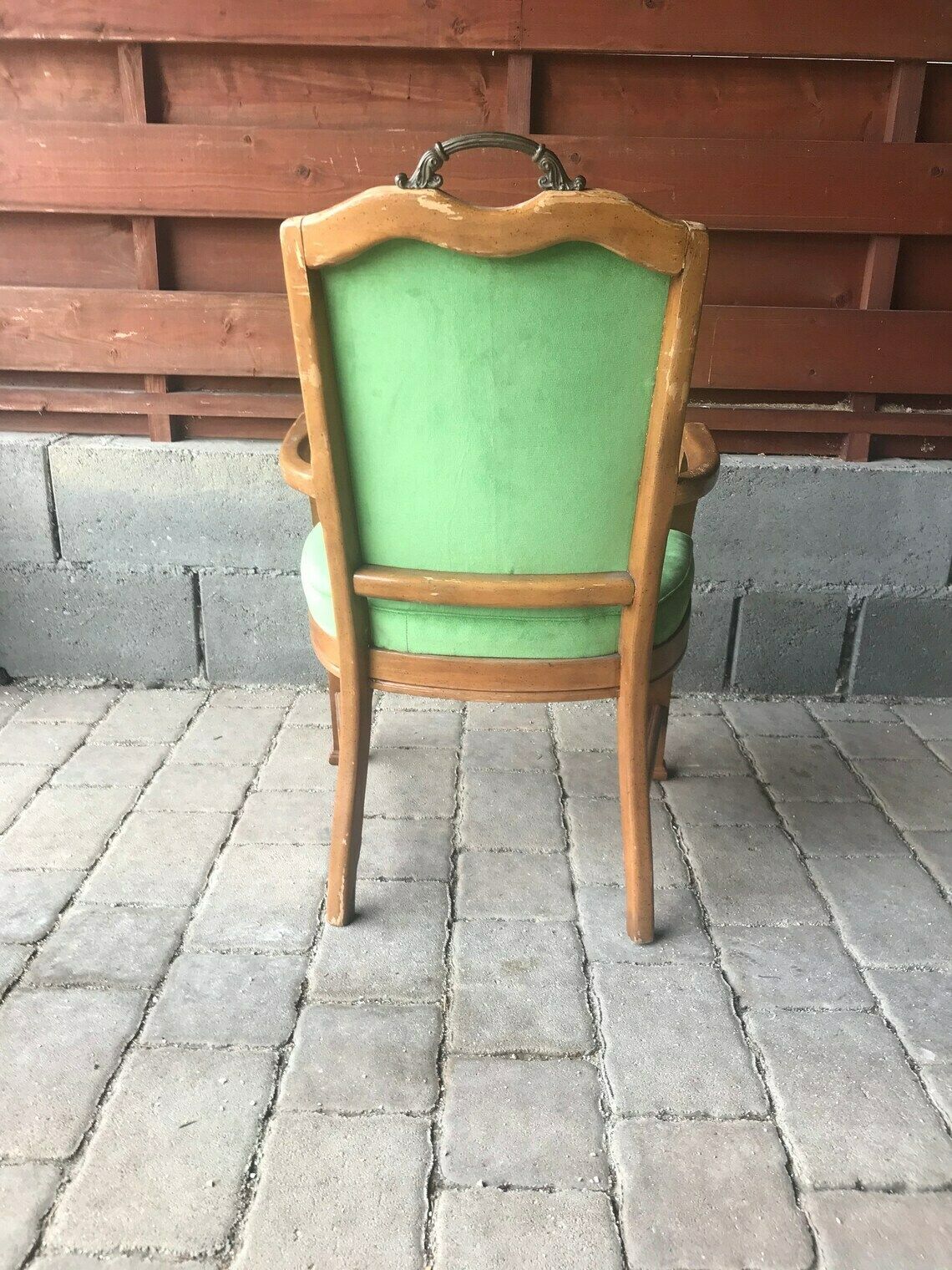 Vintage French Green Armchair, 1960s photo vintage