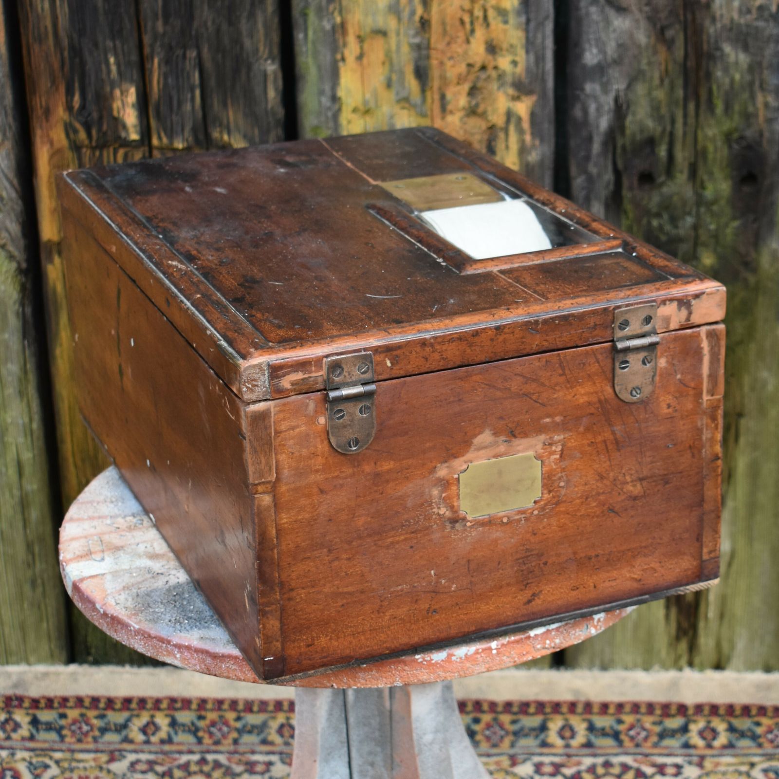 Home Decor Antique Mahogany Haberdashery Outfitters Shop Display Cash Register Till Prop photo