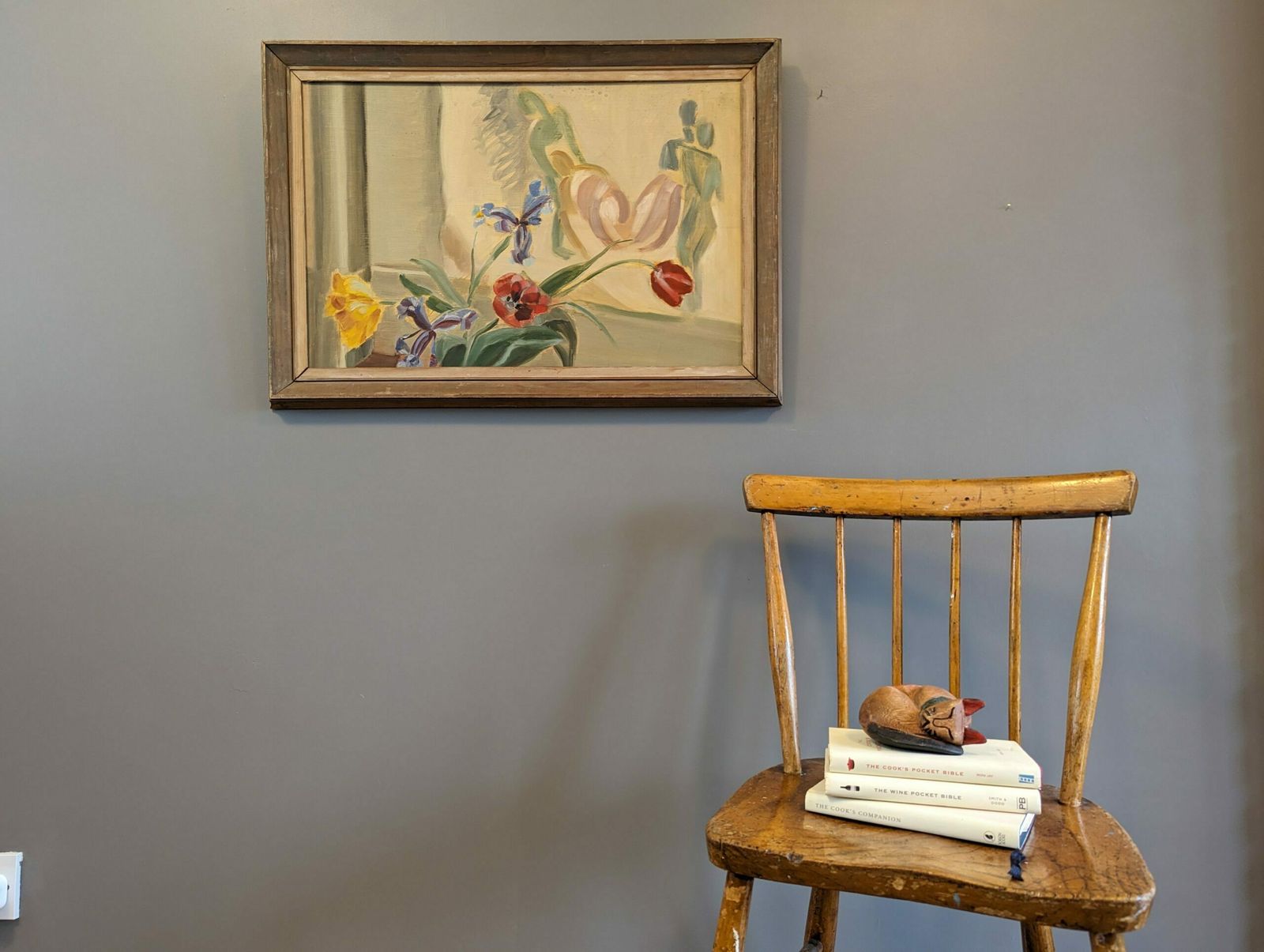 Floral & Figurine Oil Painting photo furniture