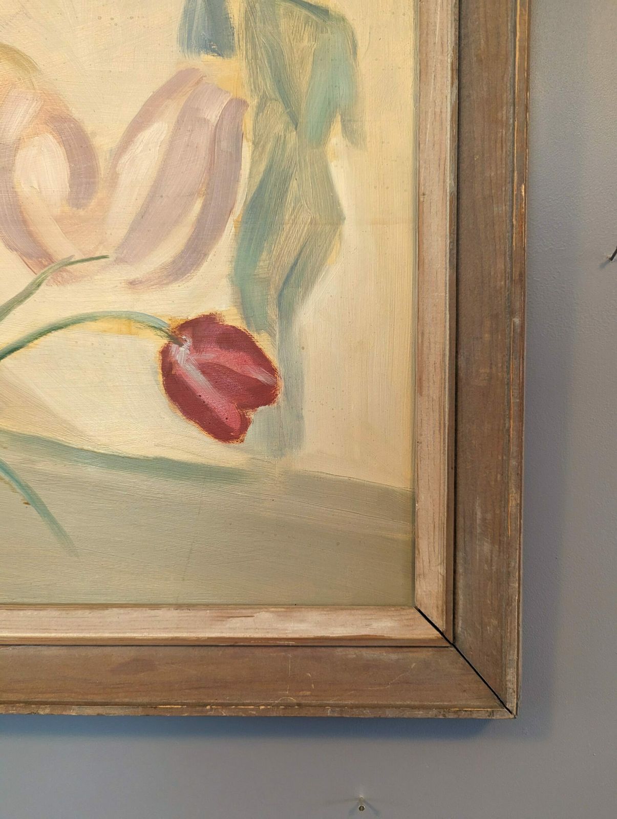 501.0 Floral & Figurine Oil Painting photo