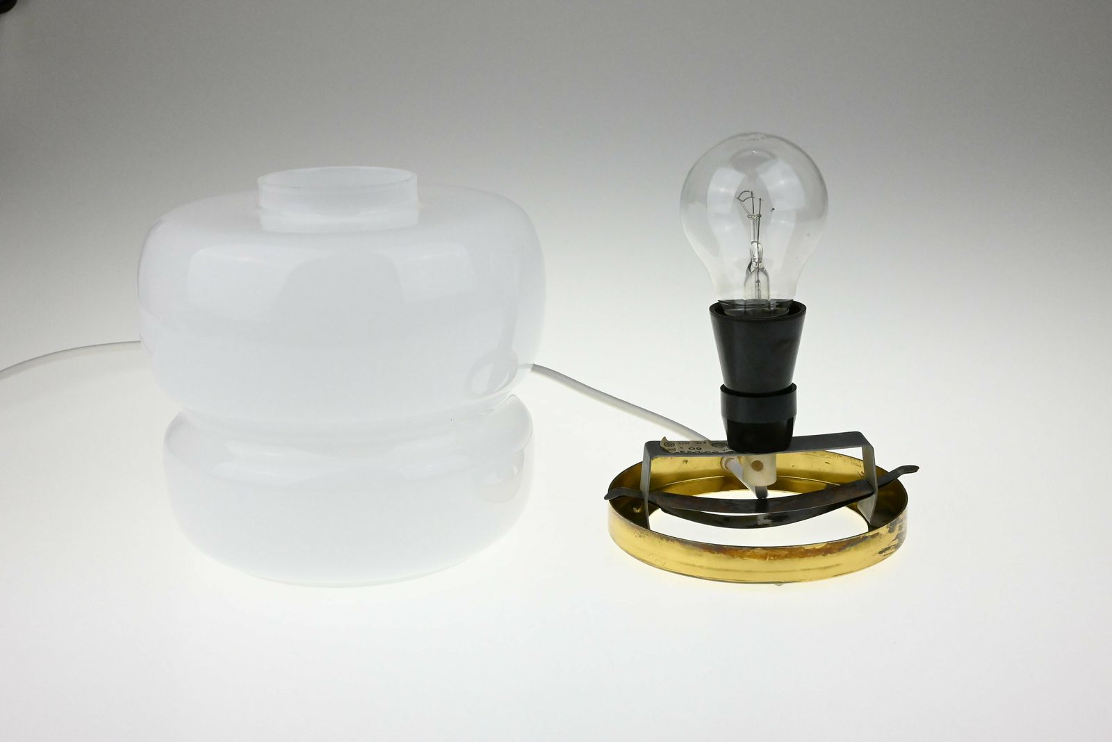 Ambient Lamp, Vintage Lamp, Glass Lamp, Ambient Lighting, Bedside Lamp, Table Lamp, Mid Century Lamp, Mid Century Light, Desk Lamp photo vinterior