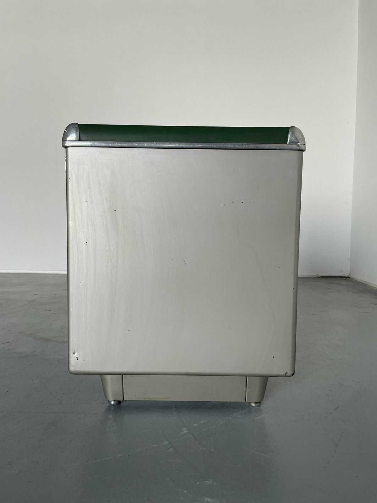 1950s Industrial Single Bank Steel Tanker Desk By Orma Milano, Italy photo vinterior
