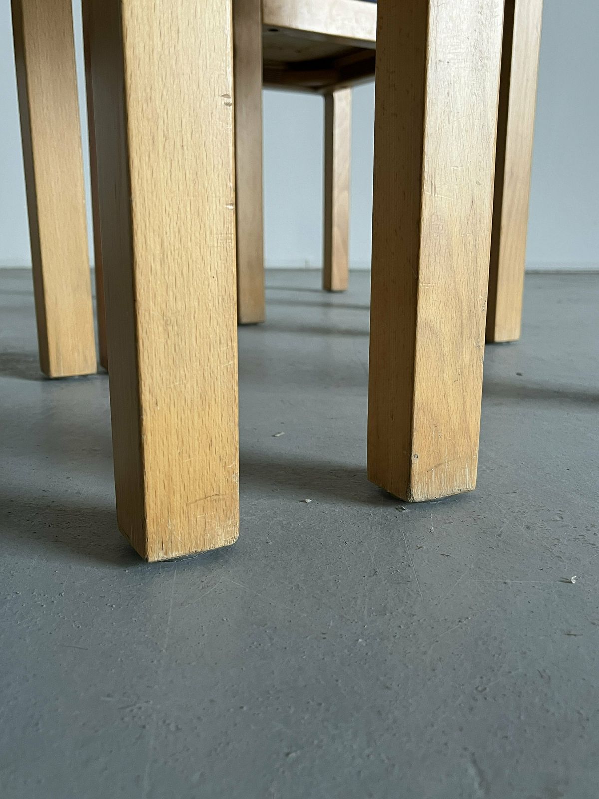 photo furniture Set Of 4 Postmodern Sculptural Wooden Stackable Dining Chairs By Arno Votteler For Bisterfeld And Weiss, Germany 1980