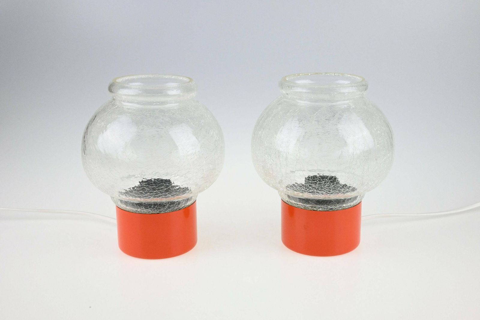 Pair Of Orange Bedside Lamps, Bedside Lamp Pair, Pair Of Lamps, Bedside Lamps, Bedside Lamp, Table Lamp, Desk Lamp, Mid Century Lamp Pair
