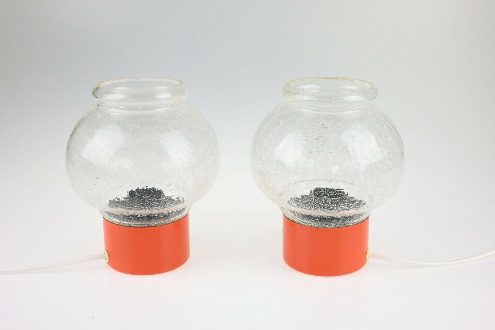 Pair Of Orange Bedside Lamps, Bedside Lamp Pair, Pair Of Lamps, Bedside Lamps, Bedside Lamp, Table Lamp, Desk Lamp, Mid Century Lamp Pair photo furniture