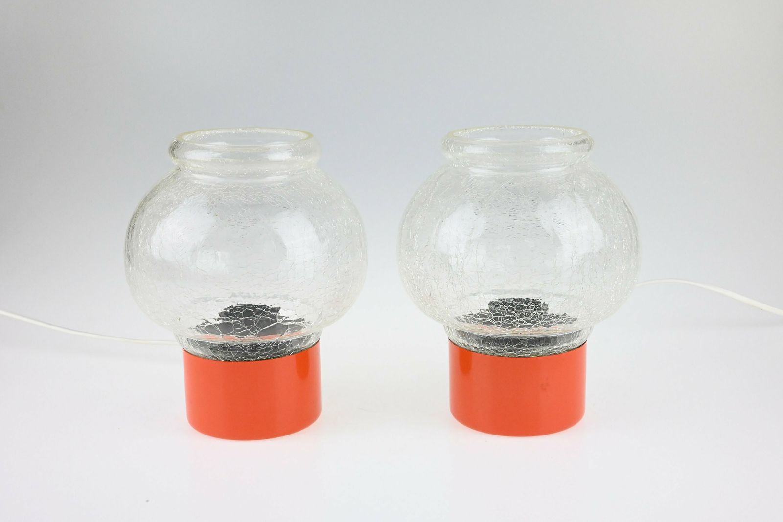 Pair Of Orange Bedside Lamps, Bedside Lamp Pair, Pair Of Lamps, Bedside Lamps, Bedside Lamp, Table Lamp, Desk Lamp, Mid Century Lamp Pair photo Lighting