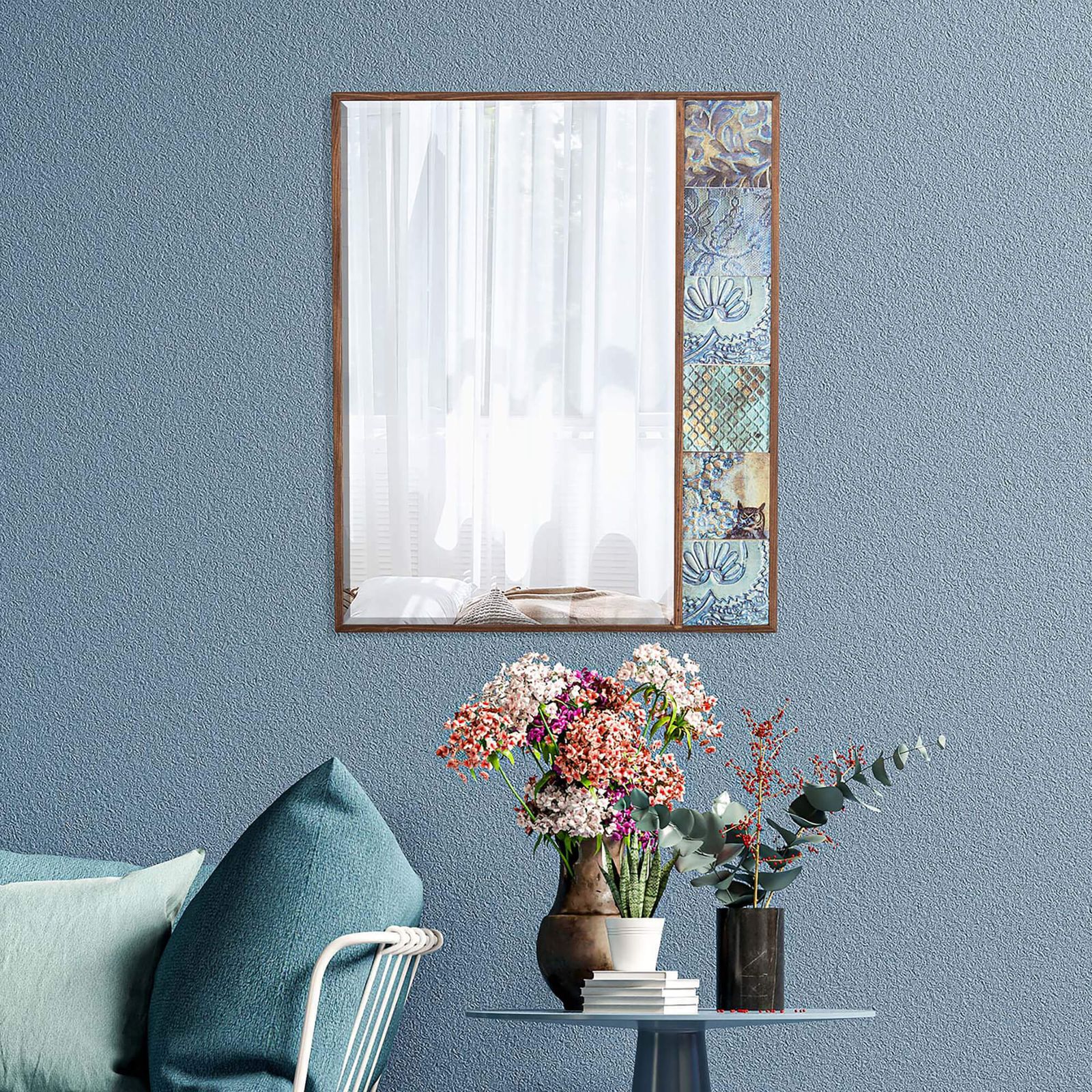 Vega Handmade Natural Wall Mirror For Living Room photo Home Decor