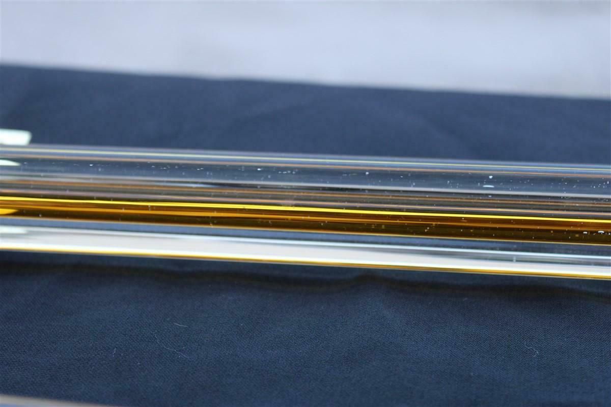 Pair Of Large Venini Torcello Murano Glass And Brass Handles From The 1940s In Orange photo vintage