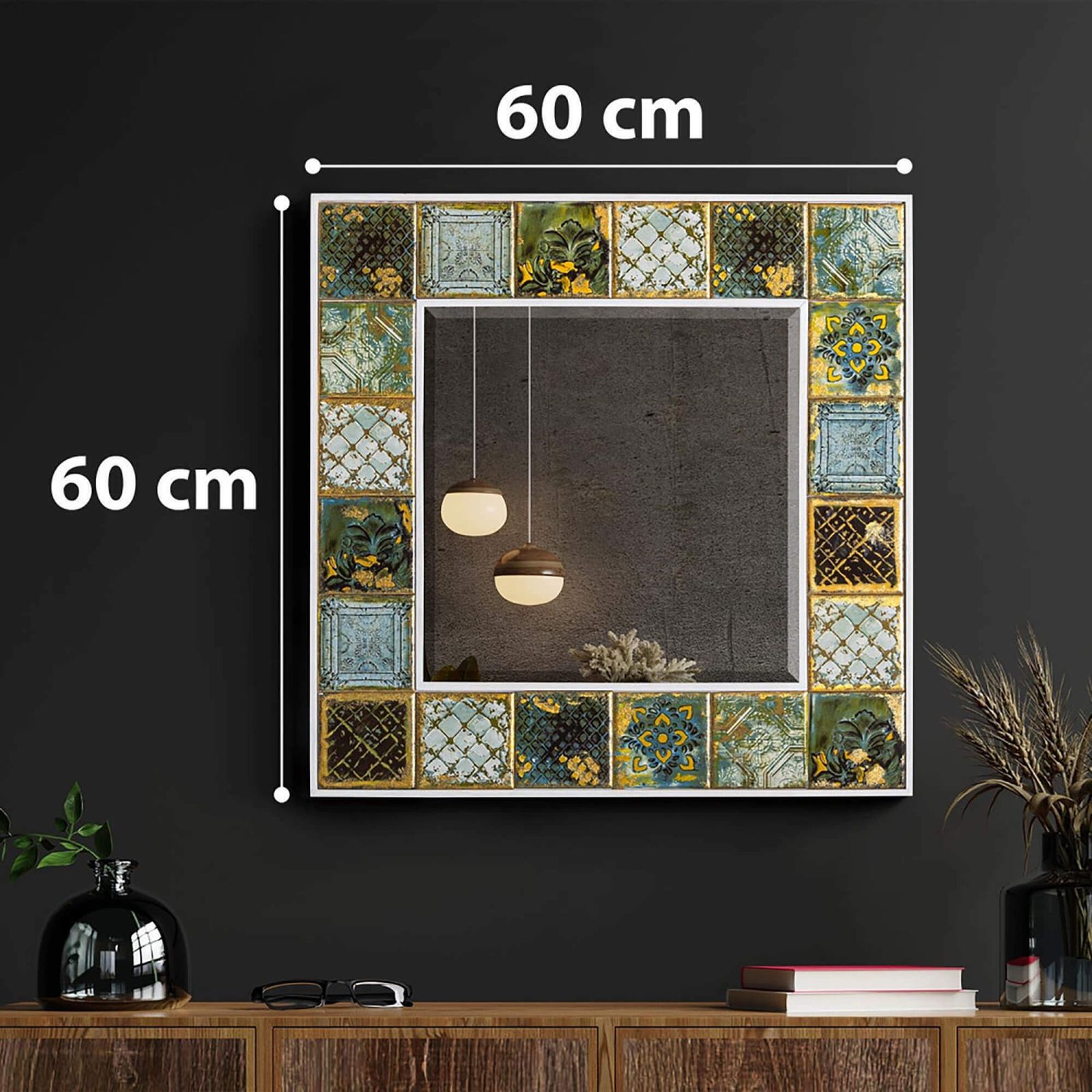Vance Handmade Natural Wood Framed Living Room Mirror photo for sale