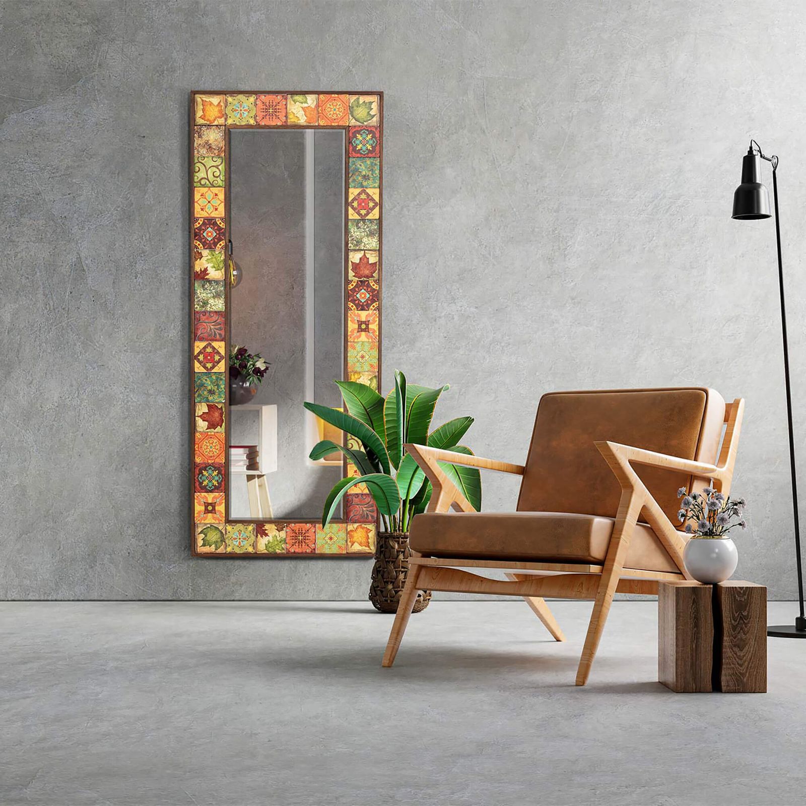 Rosalind Natural Handcrafted Wood Framed Dressing Mirror photo furniture