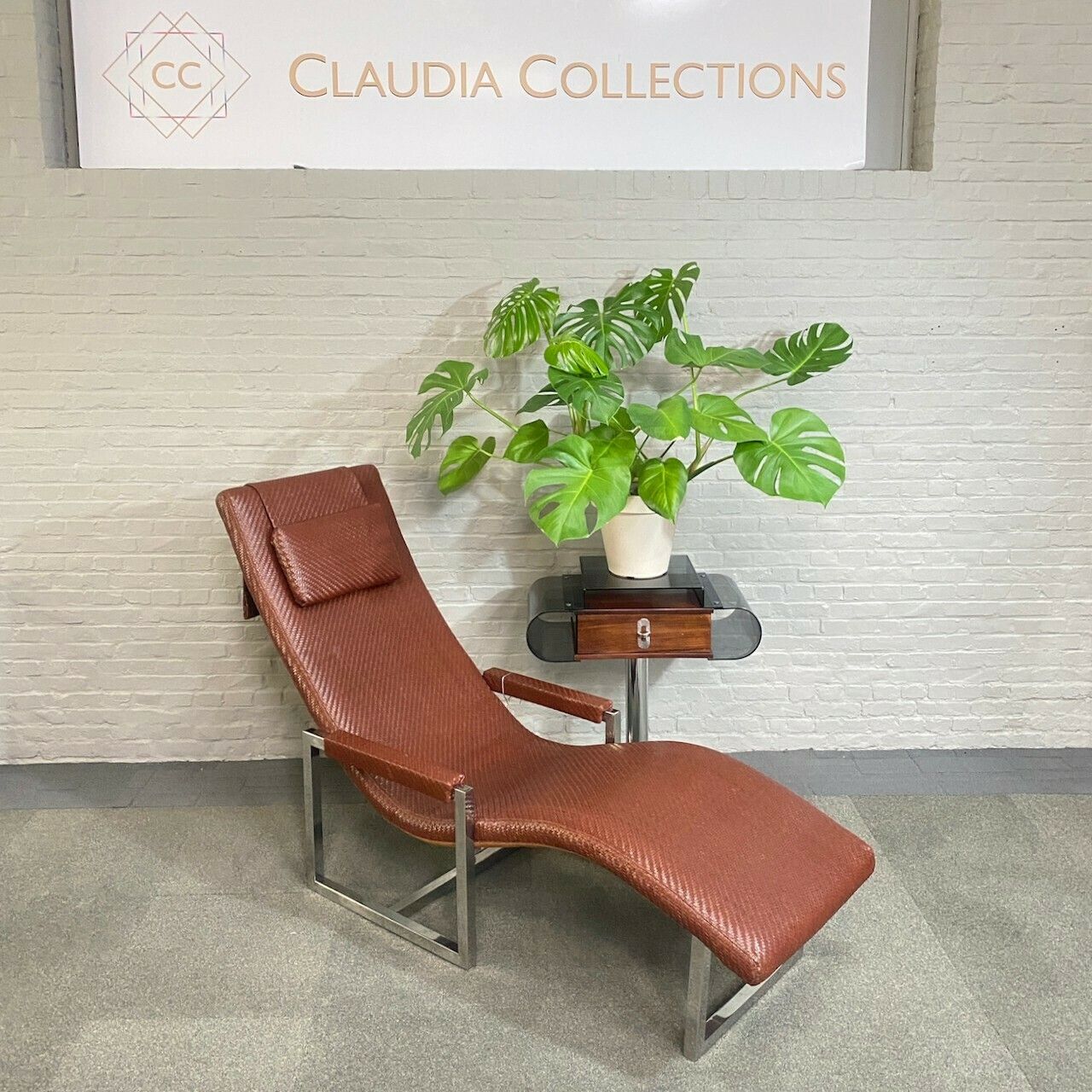 Ralph Lauren Leather & Chrome Lounge Chair   USA 1990's photo buy