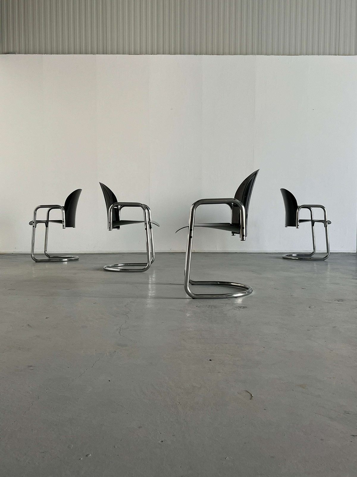 Set Of 4 Vintage 'Dialogo' Dining Chairs By Afra And Tobia Scarpa For B&B Italia, 1970s Italy photo Furniture