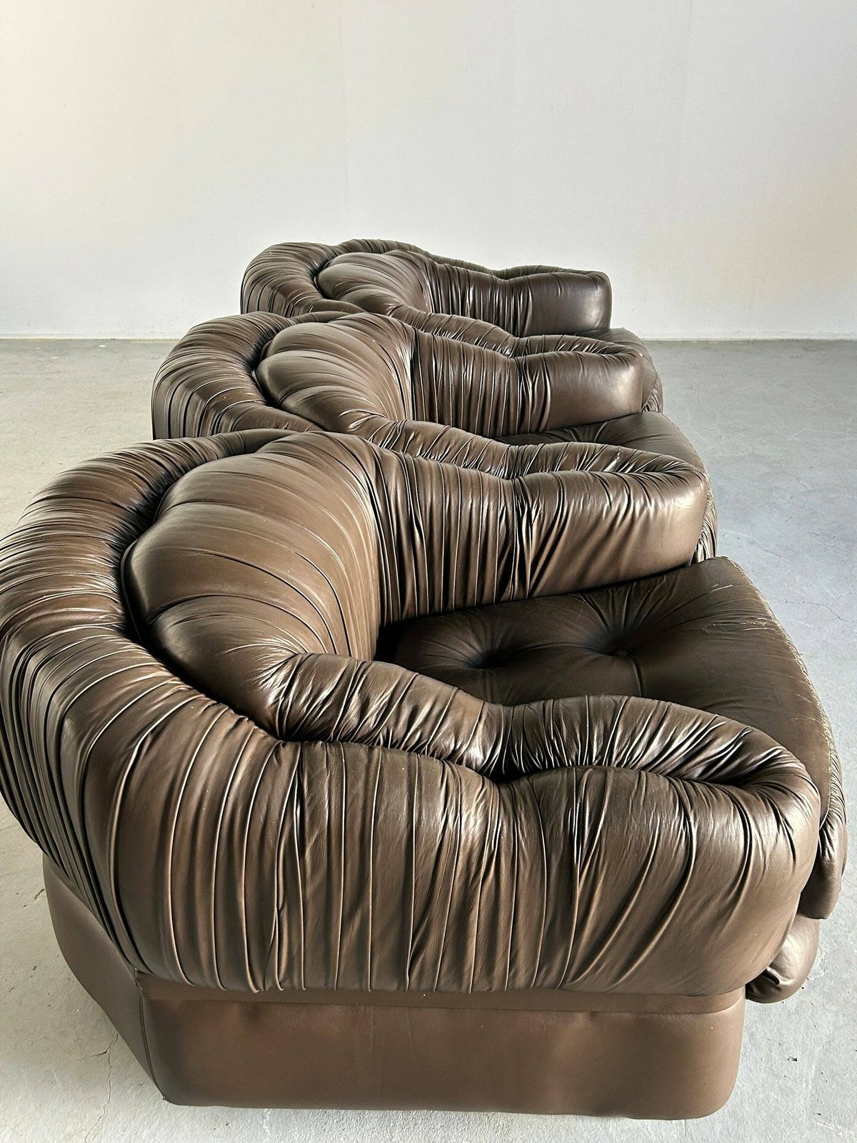 Vintage Three Seater Sofa In Dark Brown Leather By Axel Di Pietrobon, 1970s Italy photo vinterior