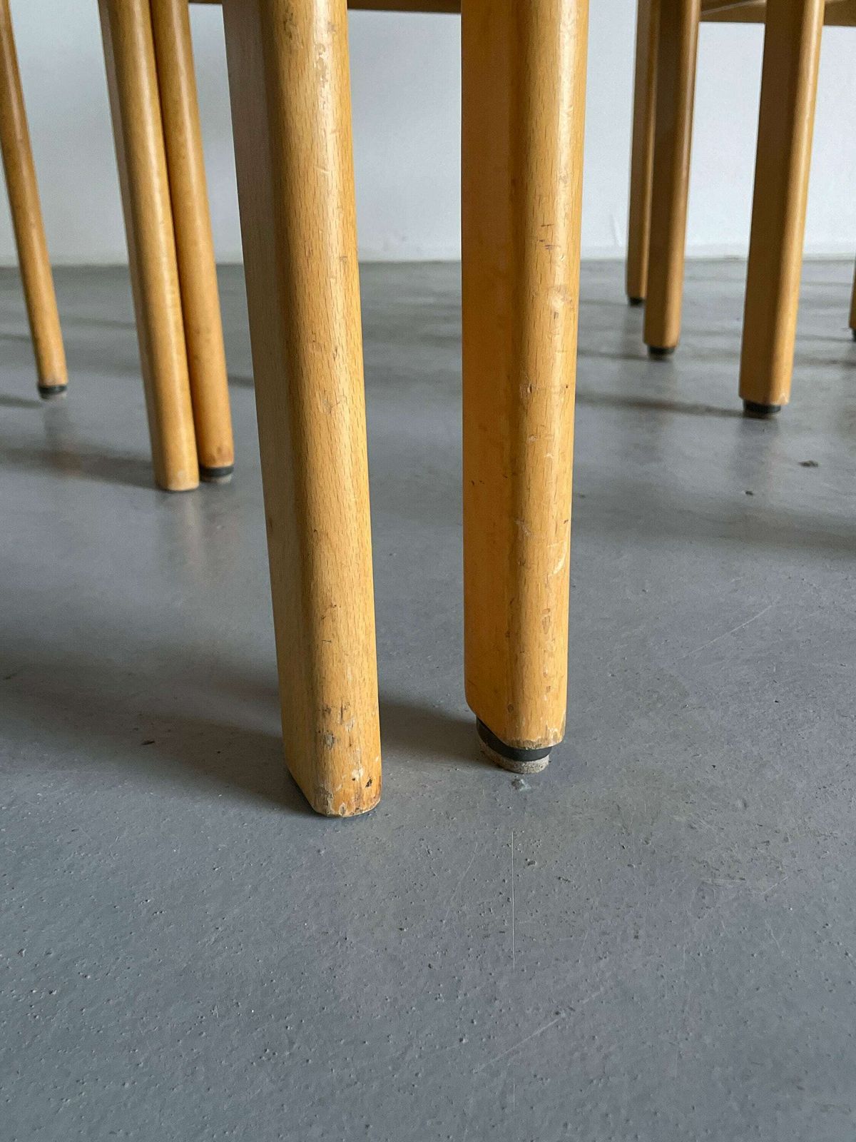 photo for sale 1 Of 8 Mid Century Modern Bentwood Stackable Dining Chairs Or Visitor Chairs In The Style Of Roland Rainer, Beech And Stained Plywood, 1970s