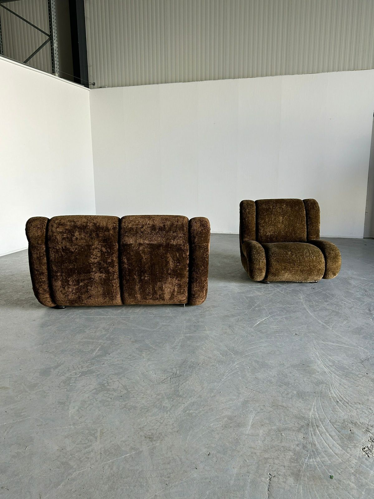 Vintage Italian Space Age Sculptural Cloud Modular Sofa Set In Brown Velvet, Attributed To 1p Italy, Italian Mid Century Modern Modular Sofa photo 4286.0