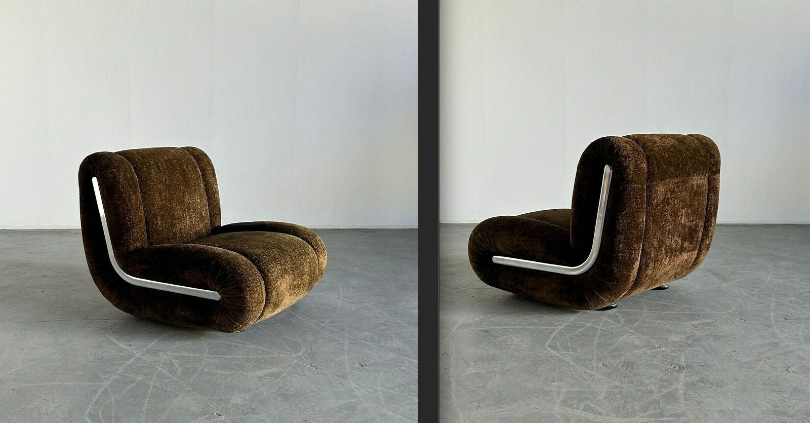 Vintage Italian Space Age Sculptural Cloud Modular Sofa Set In Brown Velvet, Attributed To 1p Italy, Italian Mid Century Modern Modular Sofa photo vintage