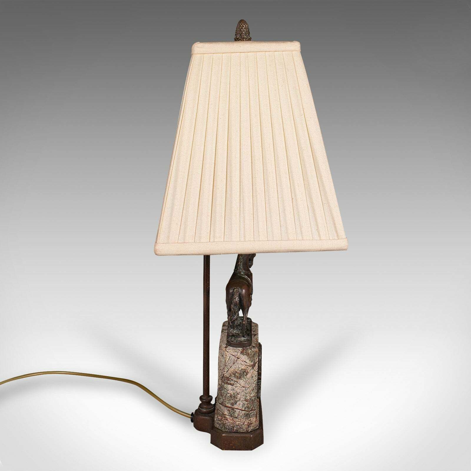 Vintage Equine Table Lamp, English, Bronze Decorative Desk Light, Horse Interest photo Lighting