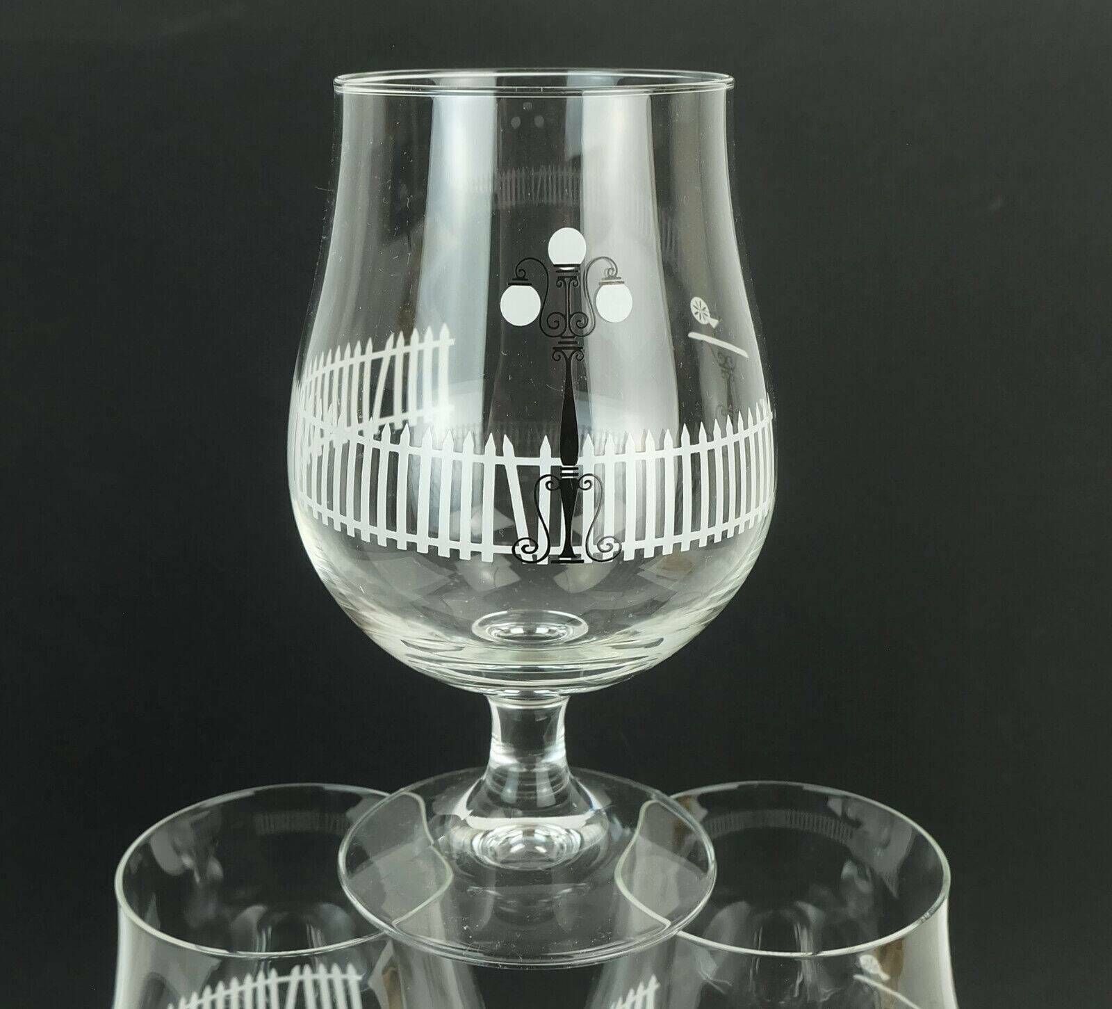 Set Of 6 Mid Century Cocktail Glasses With Beautiful Decor 1950s 1960s Glasses photo vintage