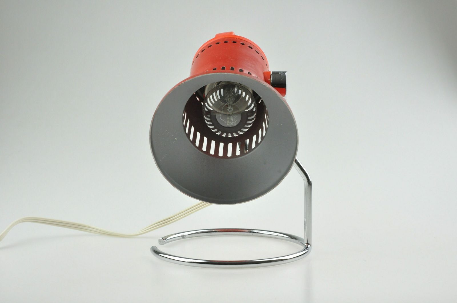 Mid Century Desk Lamp, Desk Metal Lamp, Table Lamp, Desk Lamp, Mid Century Lamp, Metal Lamp, Orange Lamp, Chrome Lamp, Table Light photo furniture