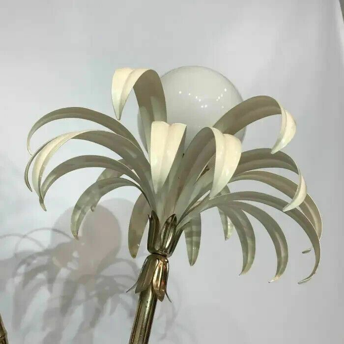 photo furniture Two Branch Palm Tree Floor Lamp 1970s Italian Hollywood Regency Brass