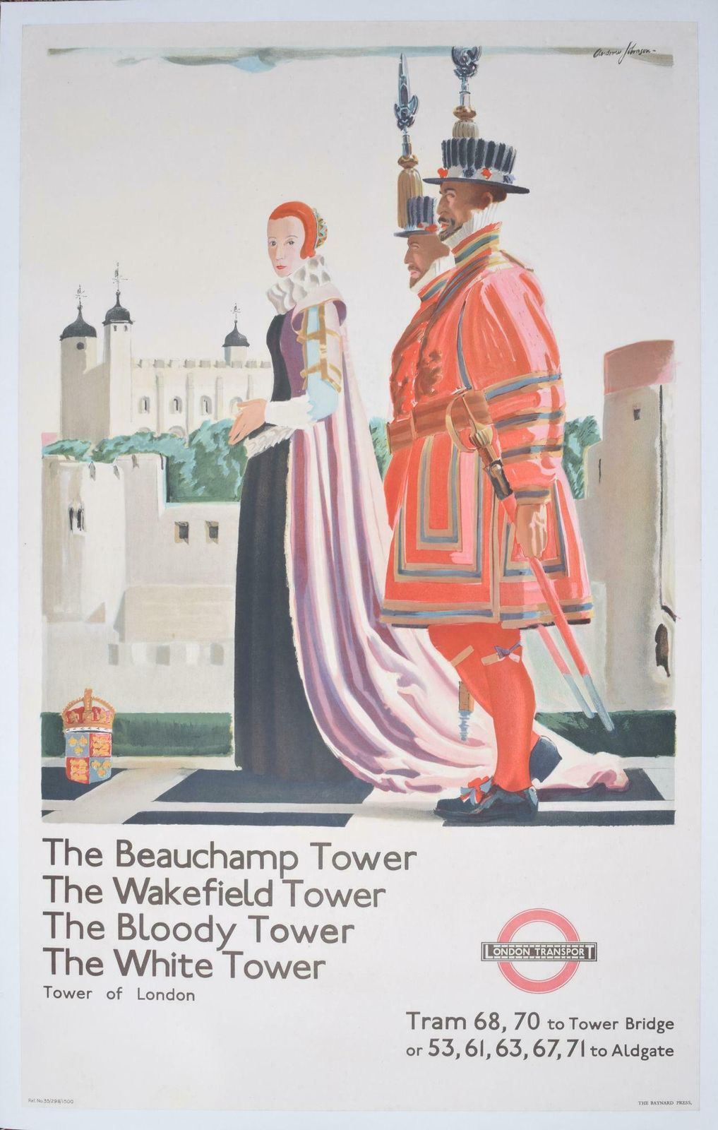 Andrew Johnson Tower Of London Original Vintage 1935 Poster By Andrew Johnson 1935