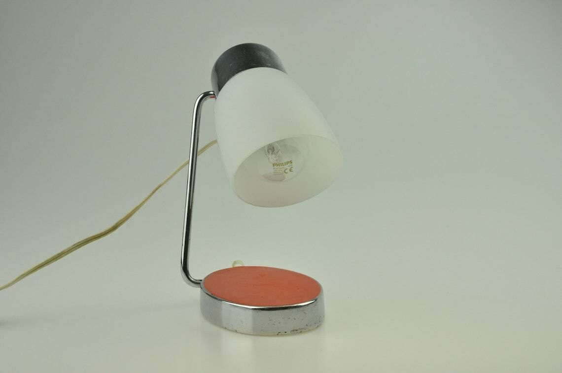 Mid Century Desk Lamp  Table Lamp  Desk Lamp  Bedside Lamp  Mid Cenutry Lamp Chrome Lamp  Table Light  Retro Lighting Art Deco Lamp photo furniture