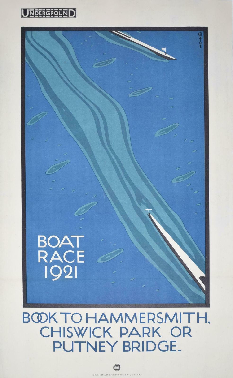 Charles Paine Oxford And Cambridge Boat Race 1921 Original Poster By Charles Paine 1921