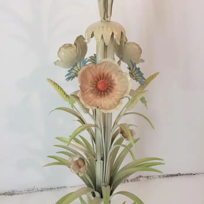 Flower Bouquet Pastel Floor Lamp 1960s Vintage Italian Sheaf Of Wheat Midcentury photo Lighting