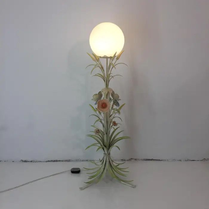 Flower Bouquet Pastel Floor Lamp 1960s Vintage Italian Sheaf Of Wheat Midcentury photo vintage