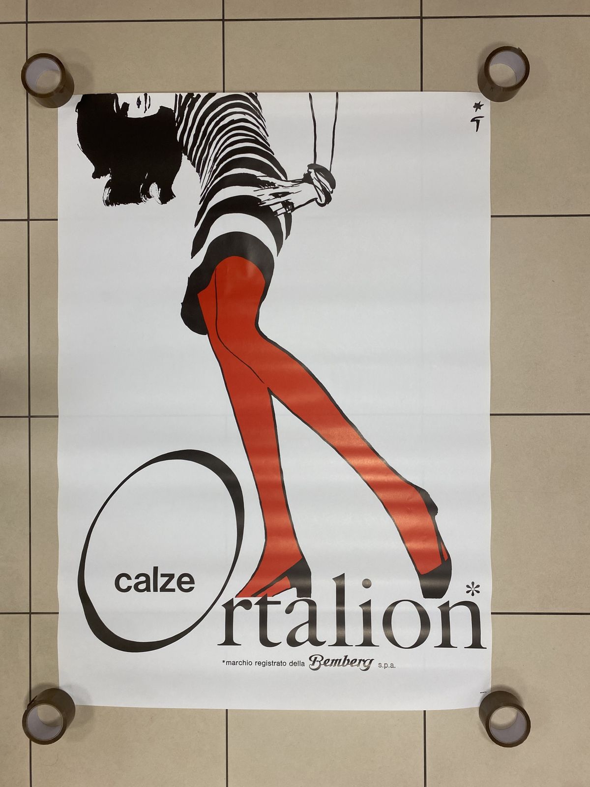 photo for sale René Gruau, C.A. 1970s   Ortalion Calze   Original Vintage Affiche Cm 140 X 100