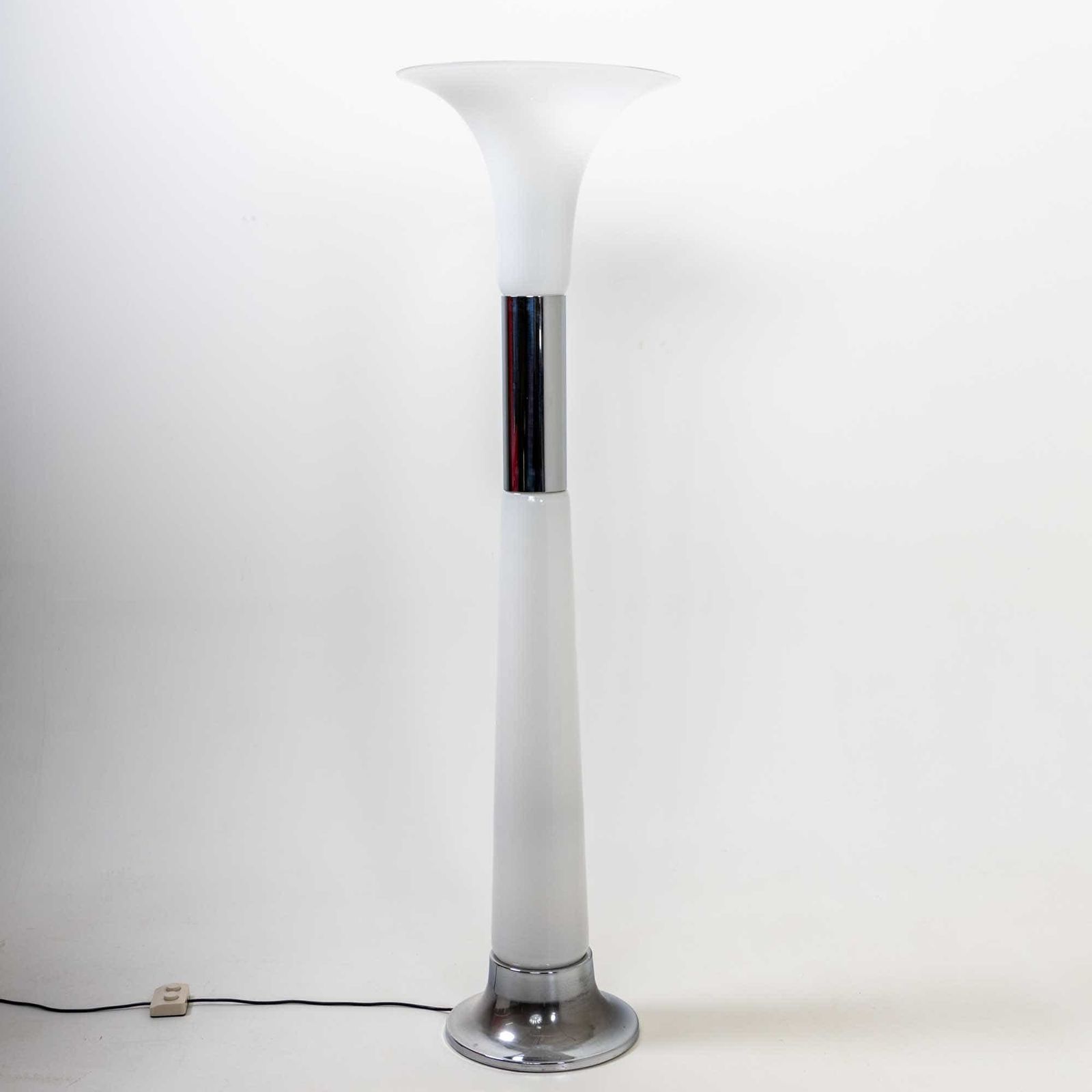 White Floor Lamp, Attr. Carlo Nason, Italy 1970s photo for sale