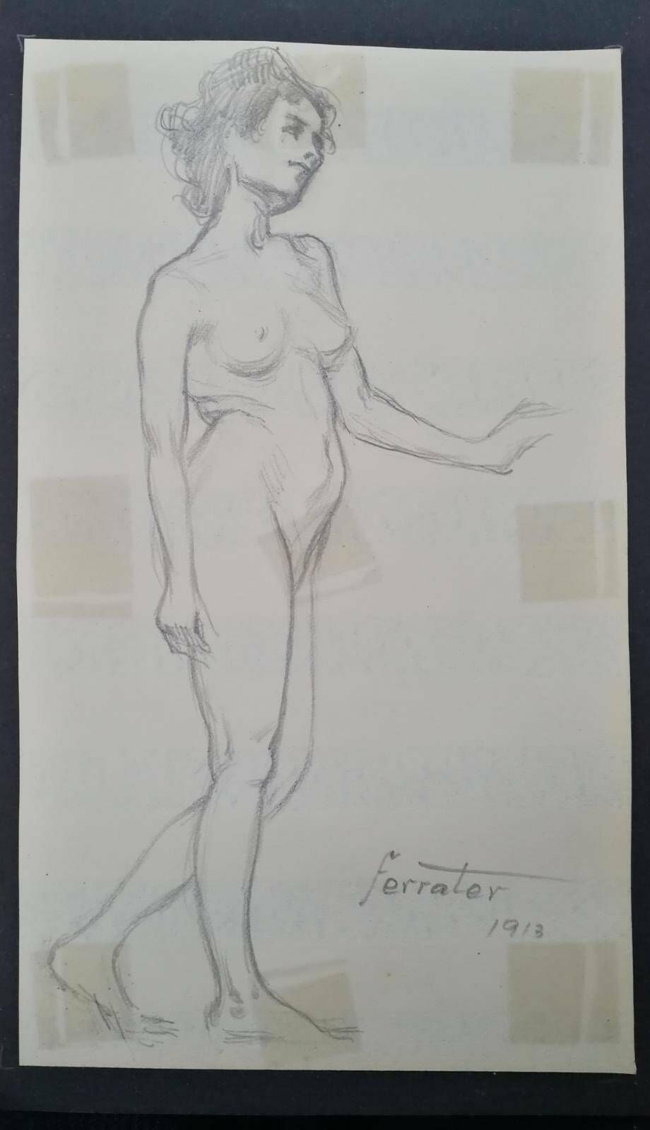 Two Original Drawings By Antoni Ferrater Feliu 1913 photo furniture