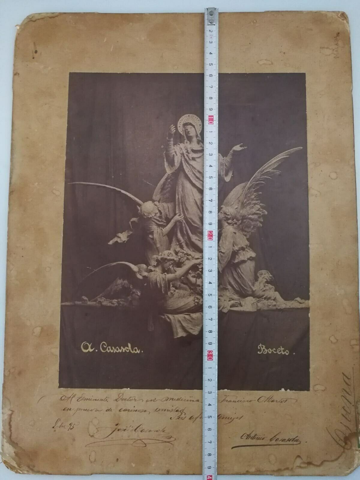 Original Sketch Photograph Of Destroyed Work By Casasola, Signed 1895