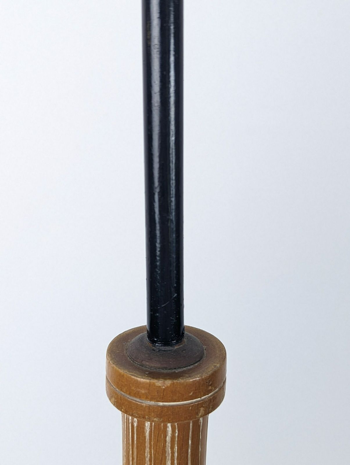 Mid Century Tripod Floor Lamp In Iron And Wood, 1950s photo vinterior