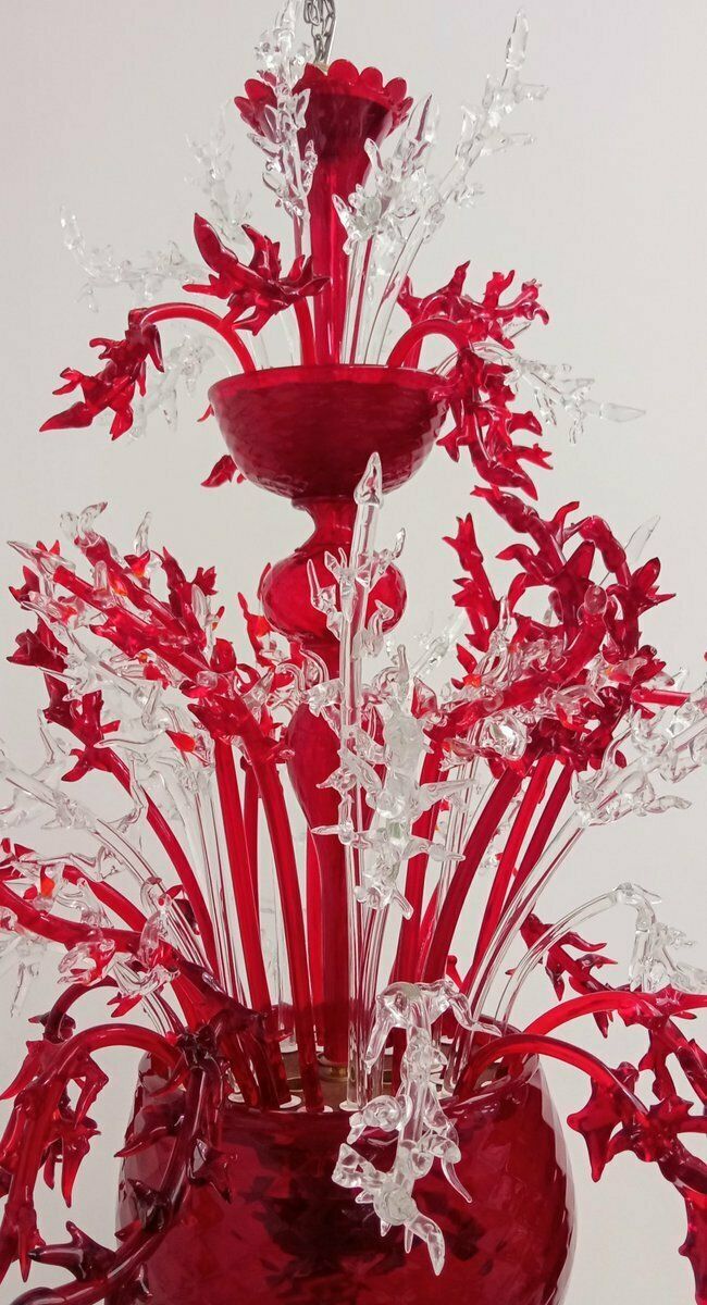 Red Murano Glass Chandelier, 1990s photo 1883.0