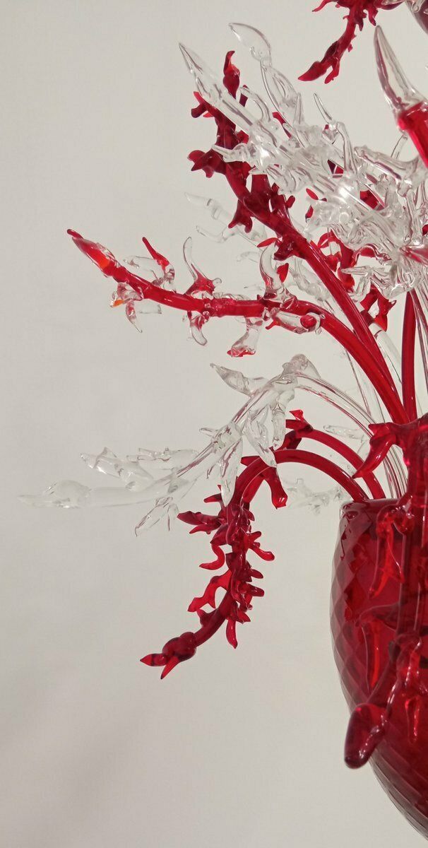 photo furniture Red Murano Glass Chandelier, 1990s
