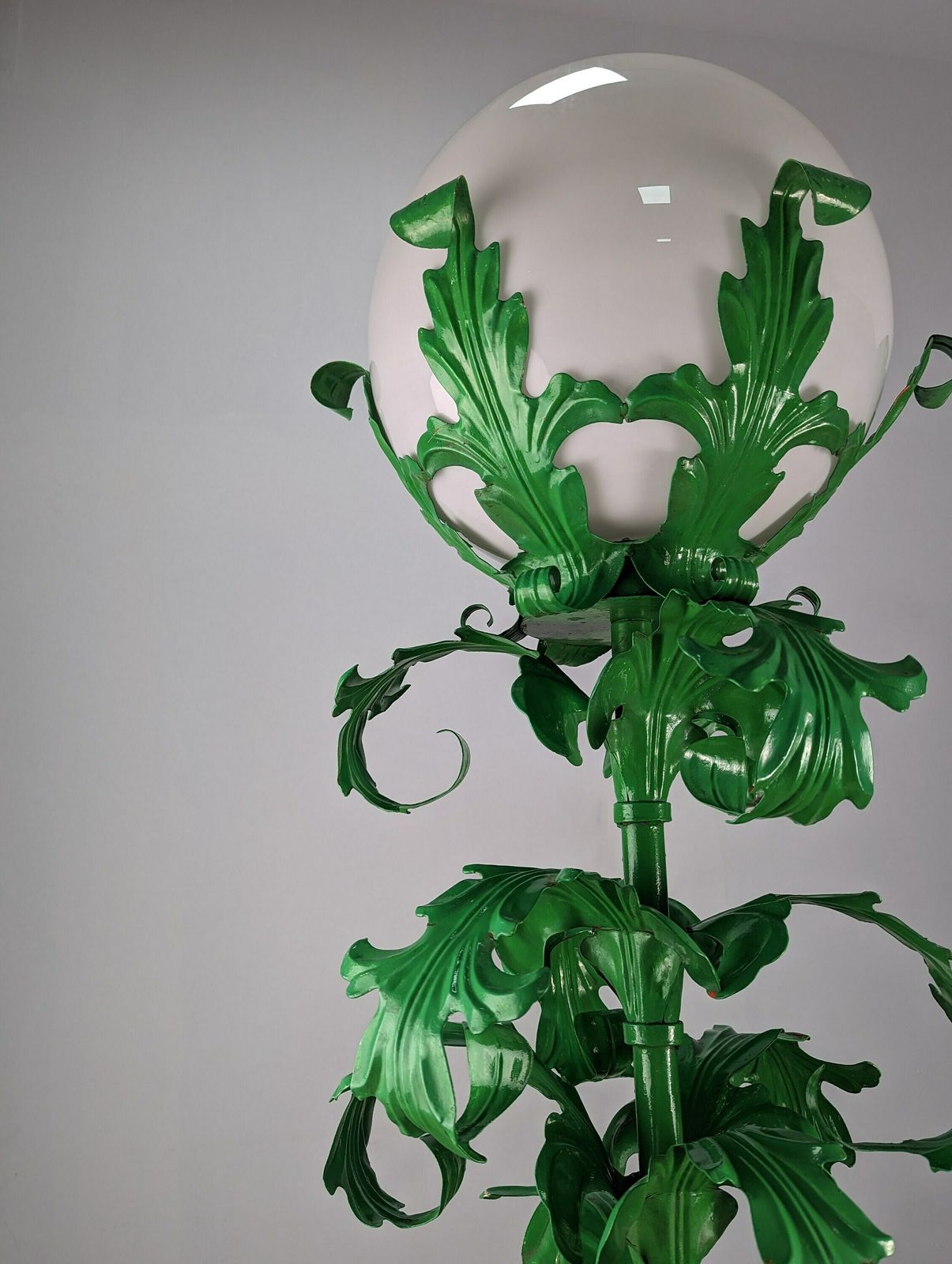 Large Acanthus Leaf Metal Floor Lamp 1950s photo furniture
