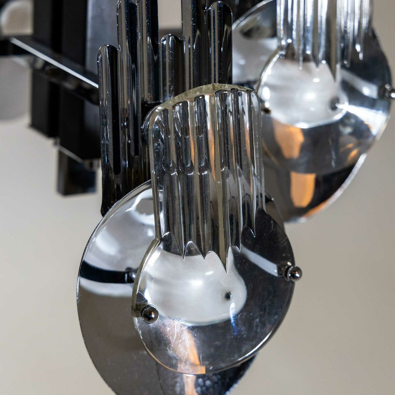 Chrome Chandelier By Oscar Torlasco, Italy 1960s photo 1500.0