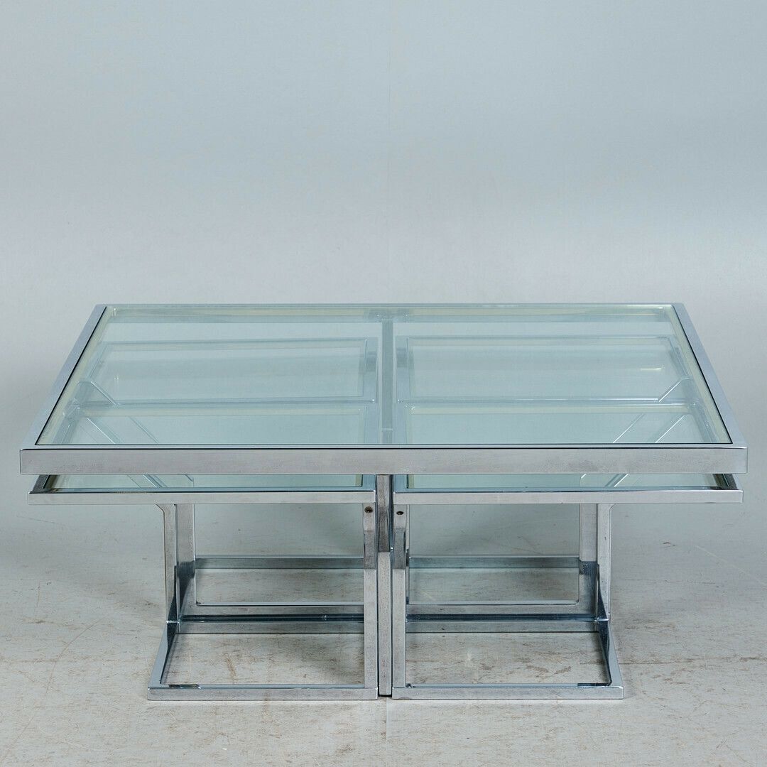 Maison Charles  Coffee Table With Four Side Tables 1970s, France photo for sale