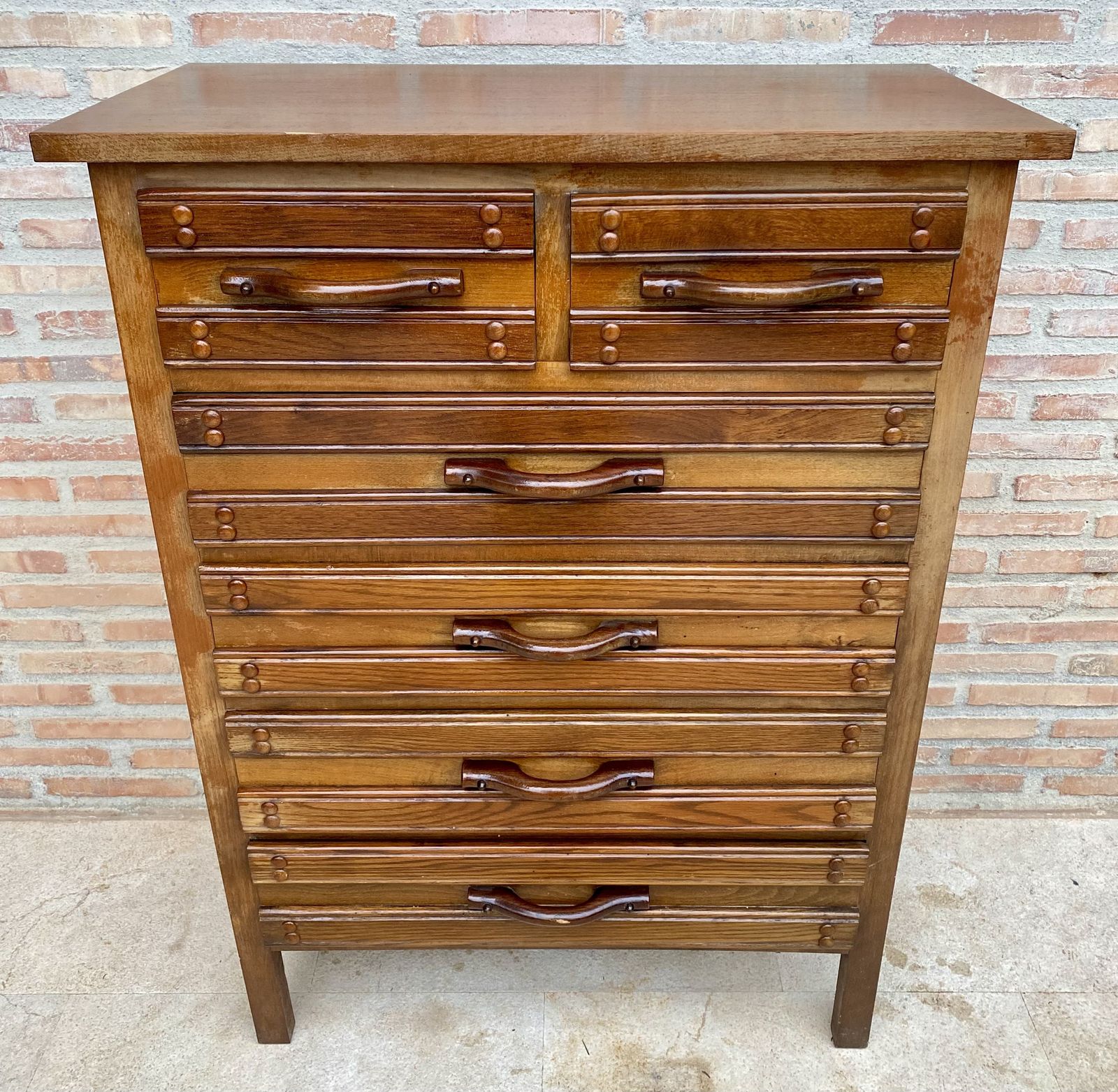 photo furniture Tuscan Sifonier With Six Drawers, Spanish, Carved Pine, 20th Century