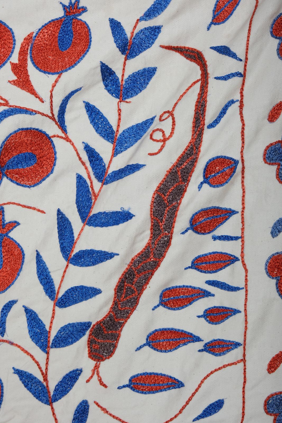 Vintage Folk Art Bird Pictorial Suzani From Uzbekistan, Uzbekistan Suzani Bedspread Wall Panel With Animal Motif 109 X 186 photo 338.0