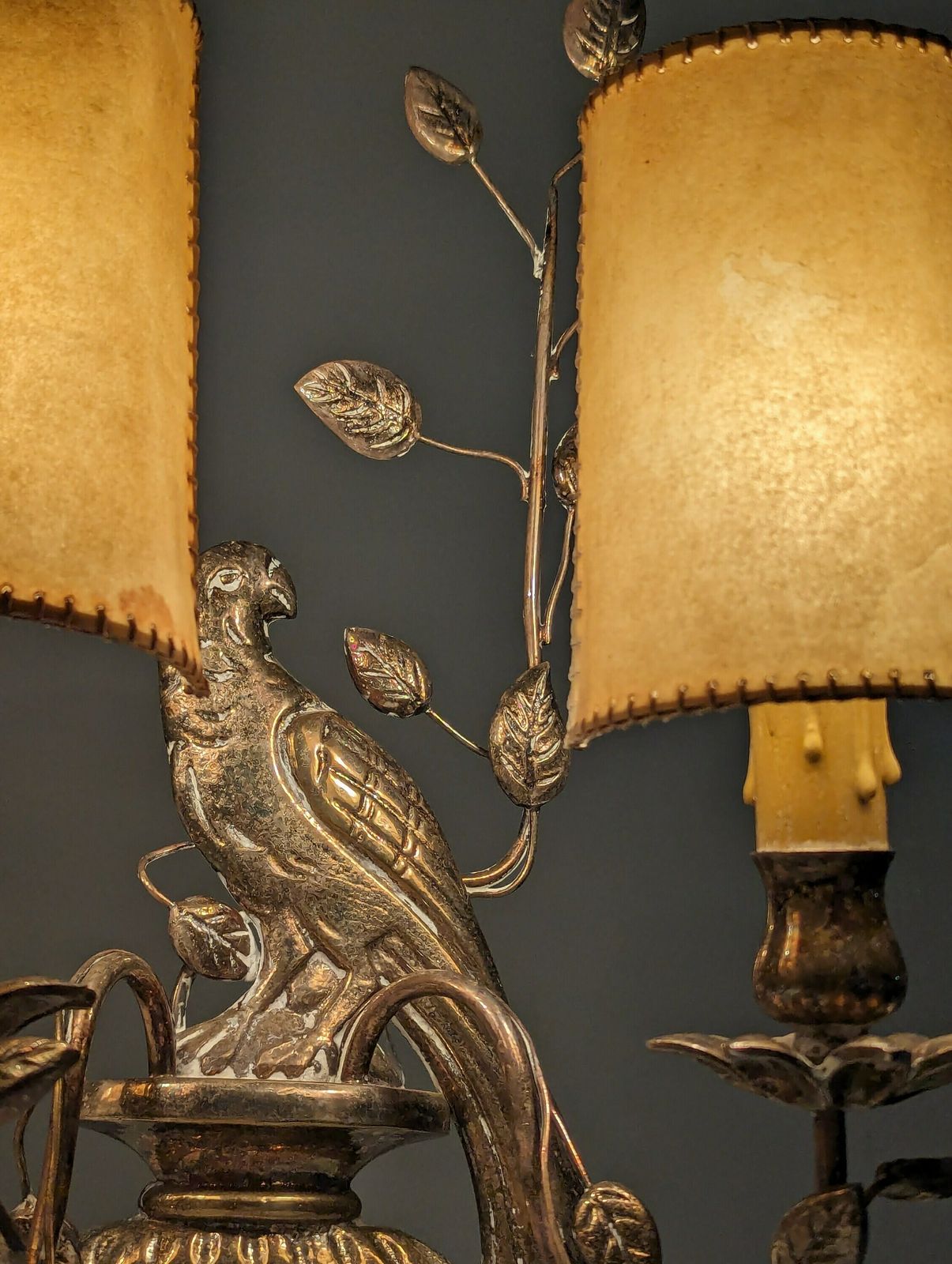 Pair Of Appliques With Parrots And Leaves By Maison Bagues photo Home Decor