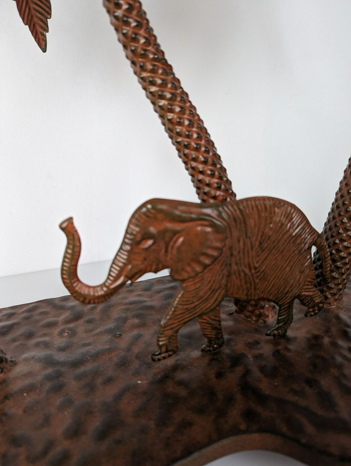 Vintage Sculpture Palm Trees, Giraffes And Elephants, Austria Vienna 1970s photo Art