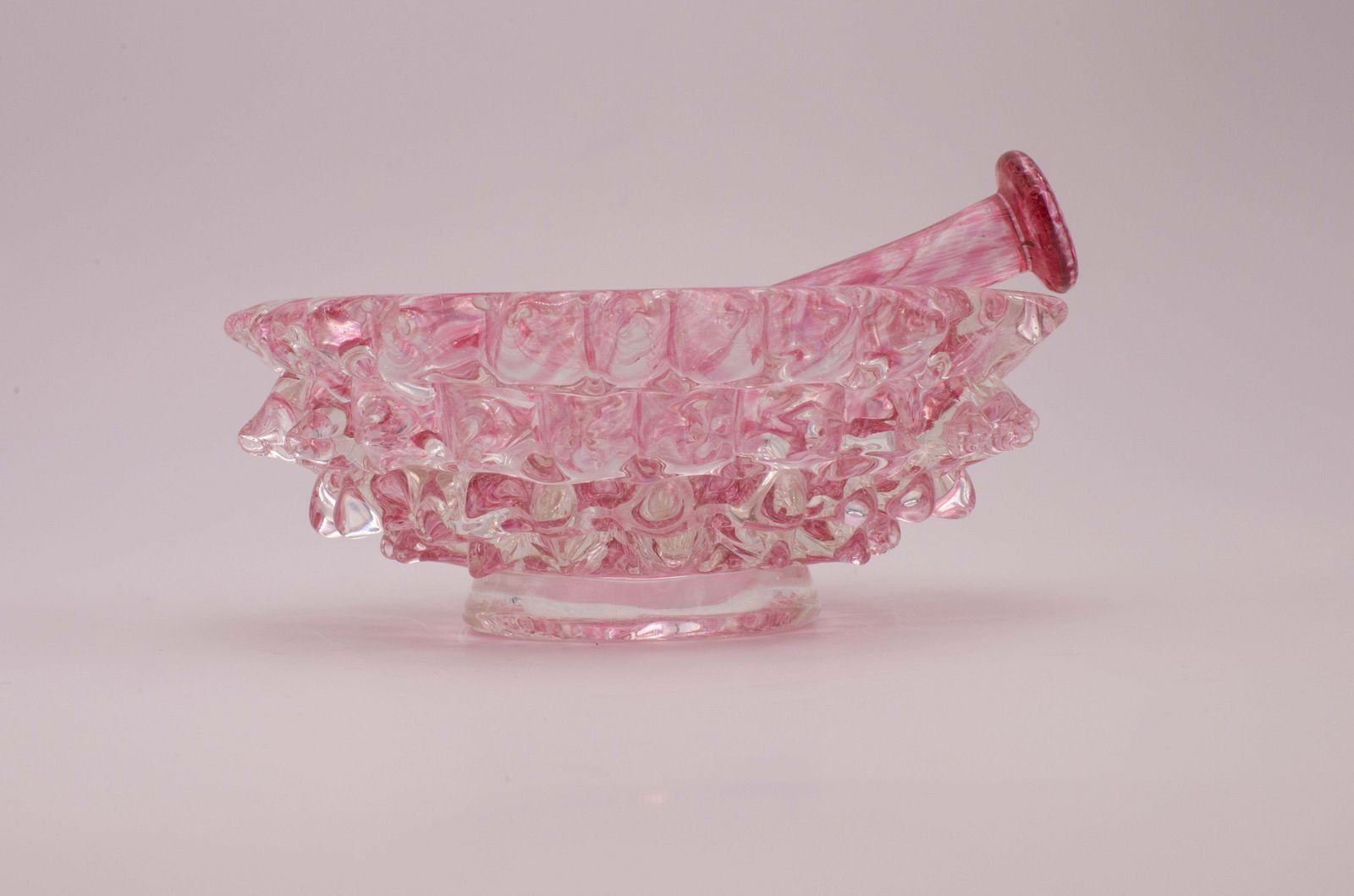 Rare Pink Ercole Barovier Rostrato Murano Glass Vase For Barovier & Toso, 1940s photo furniture