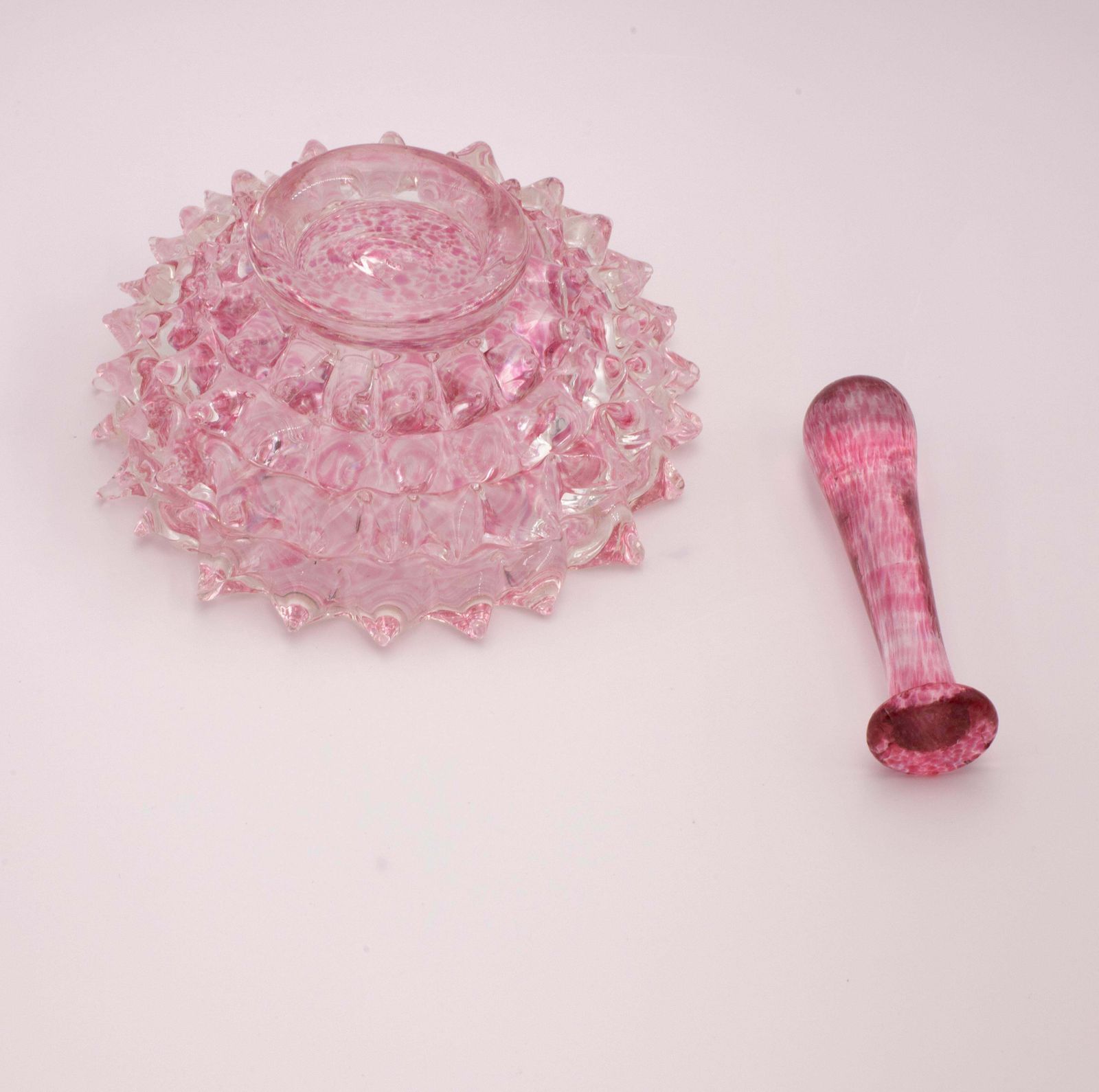 2451.0 Rare Pink Ercole Barovier Rostrato Murano Glass Vase For Barovier & Toso, 1940s photo