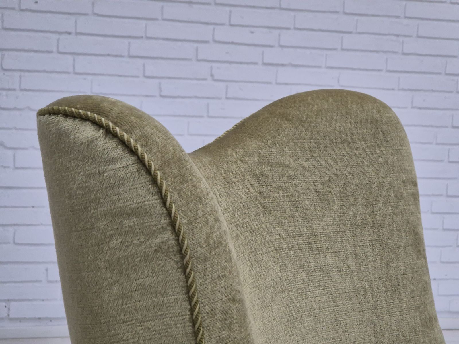 1960s, Scandinavian Design, Armchair In Original Condition, Furniture Velour, Beech Wood Legs. photo 1350.0
